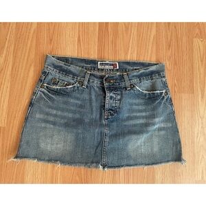 Old Navy Distressed Blue Denim Mini Skirt